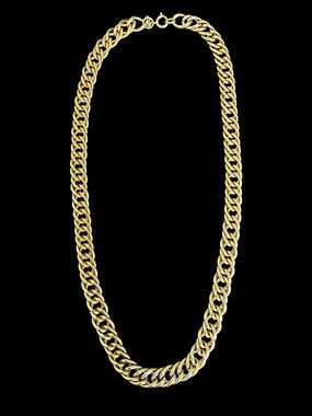 Erwin Pearl Chain Link Chunky Gold Tone Necklace 29.5”